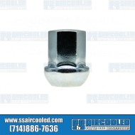 Lug Nut, M14-1.5, Ball Seat, Porsche Style, Steel, Chrome