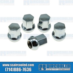 Lug Nuts, M14-1.5, Ball Seat, Porsche Style, Steel, Chrome Lug Nuts, M14-1.5, Ball Seat, Porsche Style, Steel, Chrome