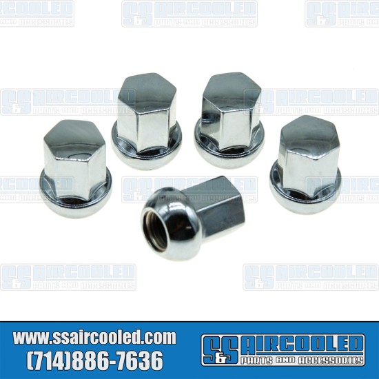 EMPI VW Lug Nuts, M14-1.5, Ball Seat, Porsche Style, Steel, Chrome, 70-2868-0 EMPI VW Lug Nuts, M14-1.5, Ball Seat, Porsche Style, Steel, Chrome, 70-2868-0