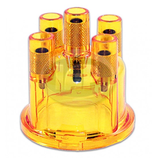  VW Distributor Cap, Yellow, Replaces 03010/1 235 522 056, AC905506B