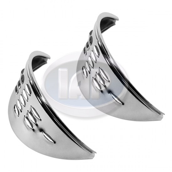  VW Headlight Eyebrows, Louvered, Chrome, AC941311B