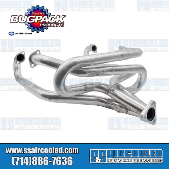 Bugpack VW Exhaust Header, 1-5/8in. Merged, Stainless Steel, B2-0081-S