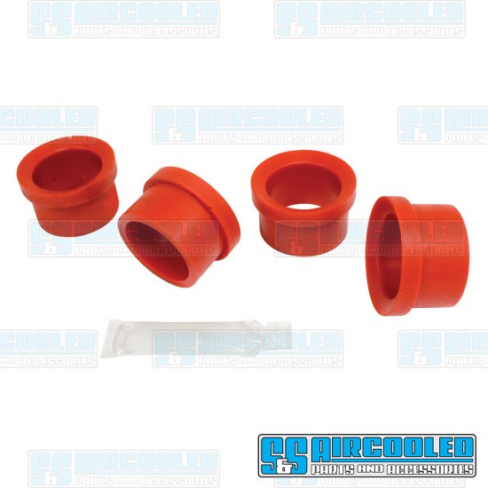 Bugpack VW Axle Beam Bushings, Upper & Lower, Outer, Urethane, Red, B6-5230-0