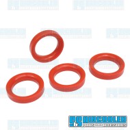 Torsion Arm Seals, Upper & Lower, Left & Right, Urethane, Red Torsion Arm Seals, Upper & Lower, Left & Right, Urethane, Red