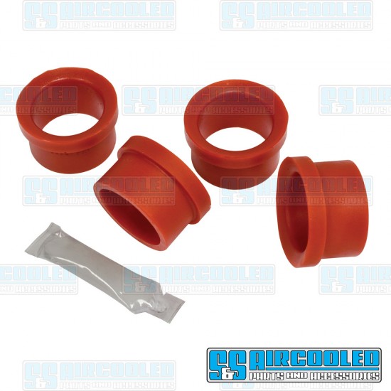 Bugpack VW Axle Beam Bushings, Upper & Lower, Outer, Urethane, Red, B6-5240-0