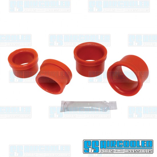 Bugpack VW Axle Beam Bushings, Upper & Lower, Outer, Urethane, Red, B6-5241-1