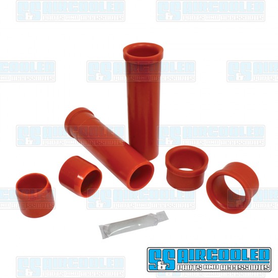 Bugpack VW Axle Beam Bushings, Upper & Lower, Inner & Outer, Urethane, Red, B6-5242-1