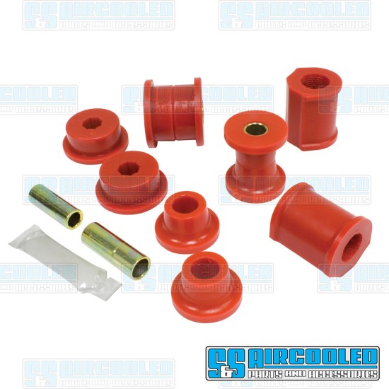 Bugpack VW Control Arm & Sway Bar Bushing Kit, Front, Urethane, Red, B6-5243-2