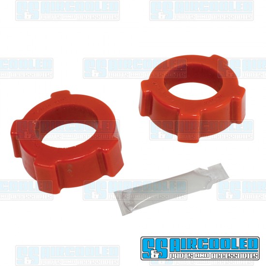 Bugpack VW Spring Plate Bushings, 1-3/4in I.D., Knobby, Urethane, Red, B6-5871-0