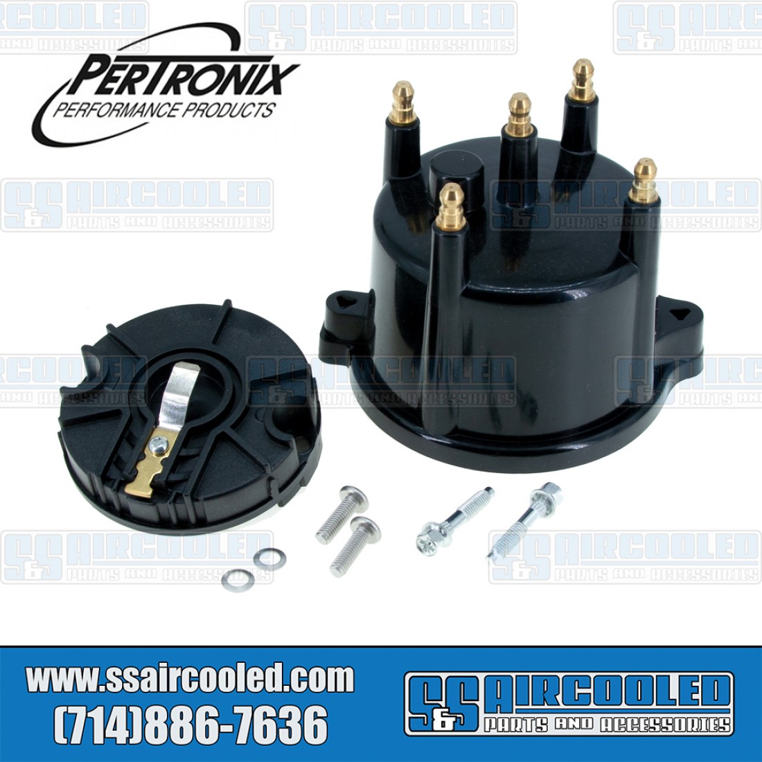 PerTronix Distributor Cap & Rotor, HEI Style, Black, VW Bug, Super