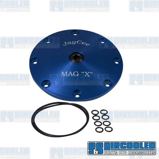 JayCee Enterprises VW Sump Plate, Mag X-Plate, 8-Bolt, Blue, JC-2107-0