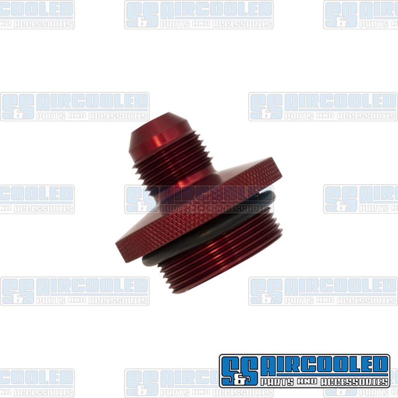 JayCee Enterprises VW Oil Filler Cap/Breather, -8 AN Male Fitting, Aluminum, Red, JC-2221-0 JayCee Enterprises VW Oil Filler Cap/Breather, -8 AN Male Fitting, Aluminum, Red, JC-2221-0