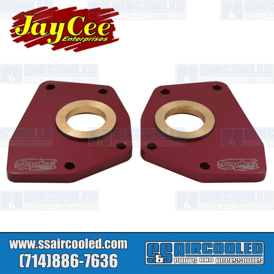 JayCee Enterprises VW Spring Plate Retainers, For Stock Spring Plate, Aluminum, Red, JC-2256-0