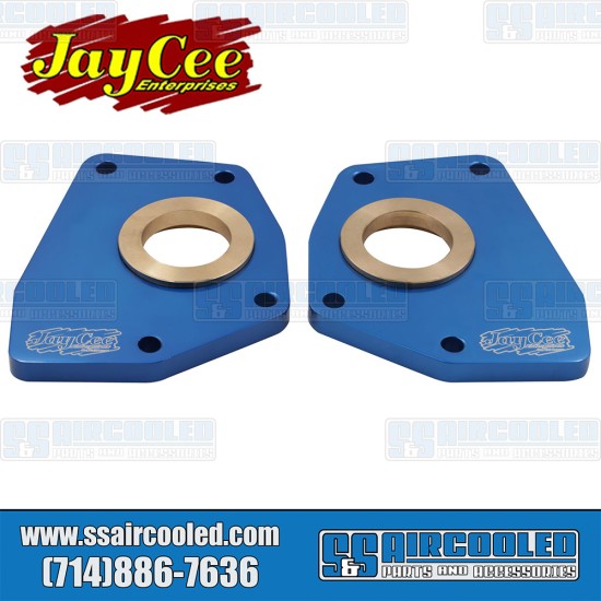 JayCee Enterprises VW Spring Plate Retainers, For Stock Spring Plate, Aluminum, Blue, JC-2258-0