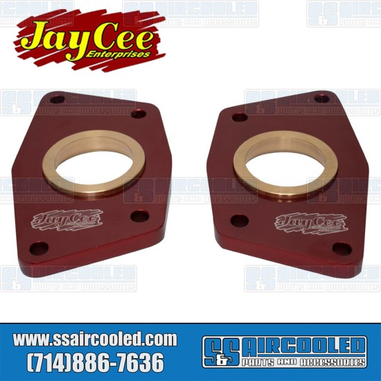 JayCee Enterprises VW Spring Plate Retainers, For Stock Spring Plate, Aluminum, Red, JC-2292-0