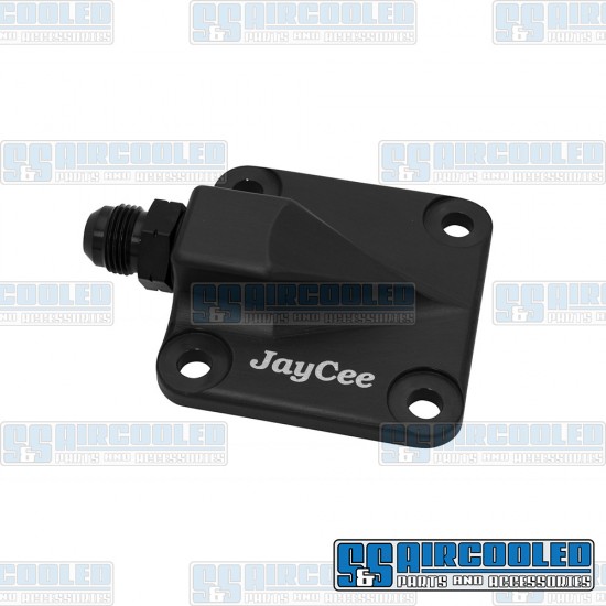 JayCee Enterprises VW Oil Pump Cover, 8mm Studs, Full Flow Style, Billet Aluminum, Black, JC-2295-0