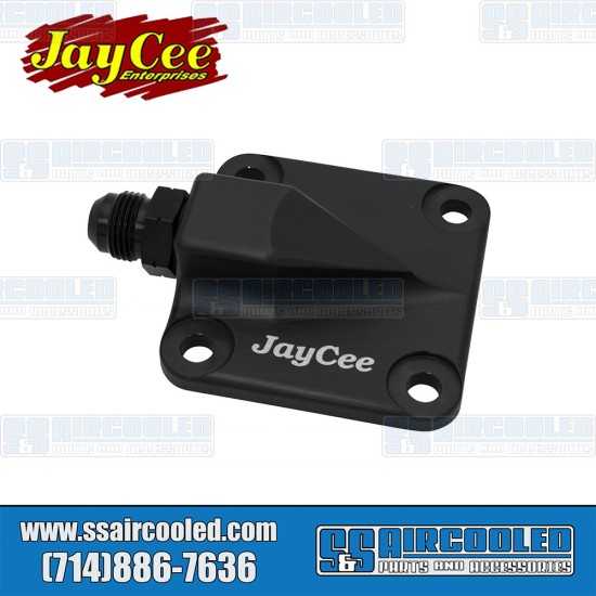 JayCee Enterprises VW Oil Pump Cover, 8mm Studs, Full Flow Style, Billet Aluminum, Black, JC-2295-0