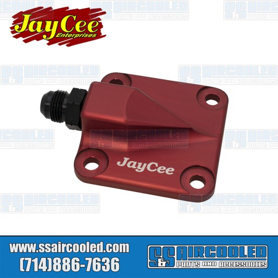 JayCee Enterprises VW Oil Pump Cover, 8mm Studs, Full Flow Style, Billet Aluminum, Red, JC-2297-0