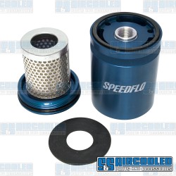 Oil Filter, SPEEDFLO Re-Usable, Billet Aluminum, Blue