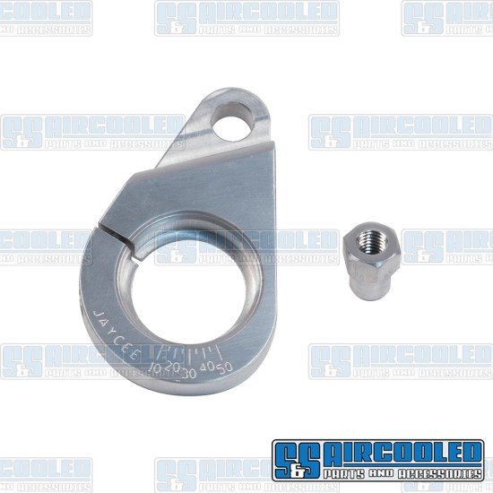 JayCee Enterprises VW Distributor Clamp, Billet Aluminum, w/Ignition Timing Marks, Silver, JC-2319-0