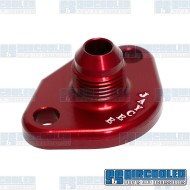 Fuel Pump Block Off/Breather, -8 AN Male Fitting, Aluminum, Red Fuel Pump Block Off/Breather, -8 AN Male Fitting, Aluminum, Red