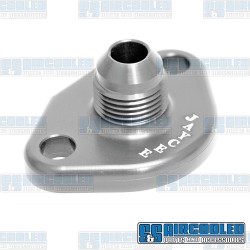 Fuel Pump Block Off/Breather, -10 AN Male Fitting, Aluminum, Silver