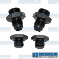 Carburetor Fuel Inlets, IDA/EPC/BGD, -8 AN Male Fitting, Aluminum, Black