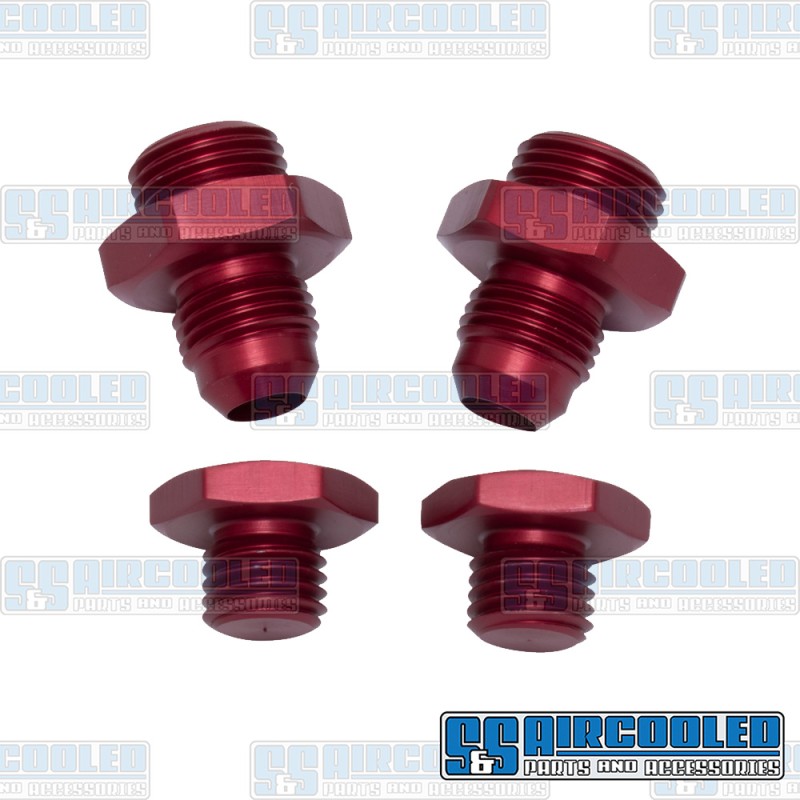 JayCee Enterprises VW Carburetor Fuel Inlets, IDA/EPC/BGD, -6 AN Male Fitting, Aluminum, Red, JC-4462-0 JayCee Enterprises VW Carburetor Fuel Inlets, IDA/EPC/BGD, -6 AN Male Fitting, Aluminum, Red, JC-4462-0