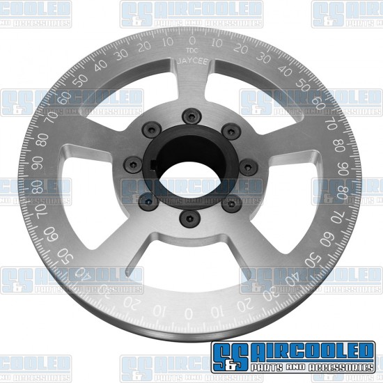 JayCee Enterprises VW Crankshaft Pulley, 7in, Billet Aluminum, Silver, JC-8607-0