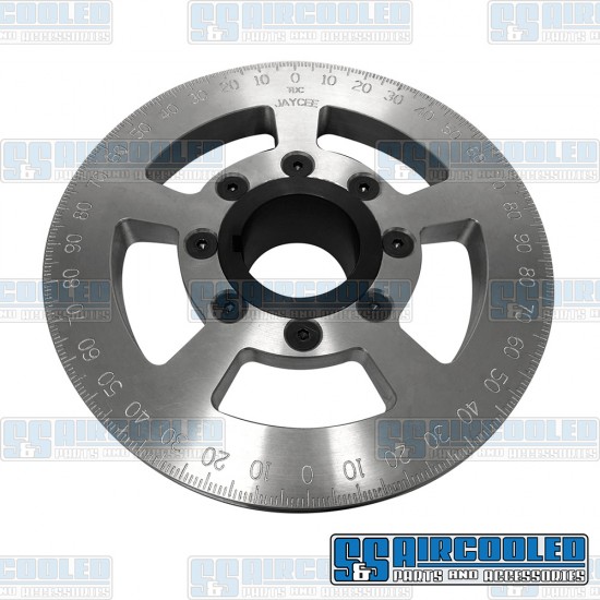 JayCee Enterprises VW Crankshaft Pulley, 6in, Billet Aluminum, Silver, JC-8611-0