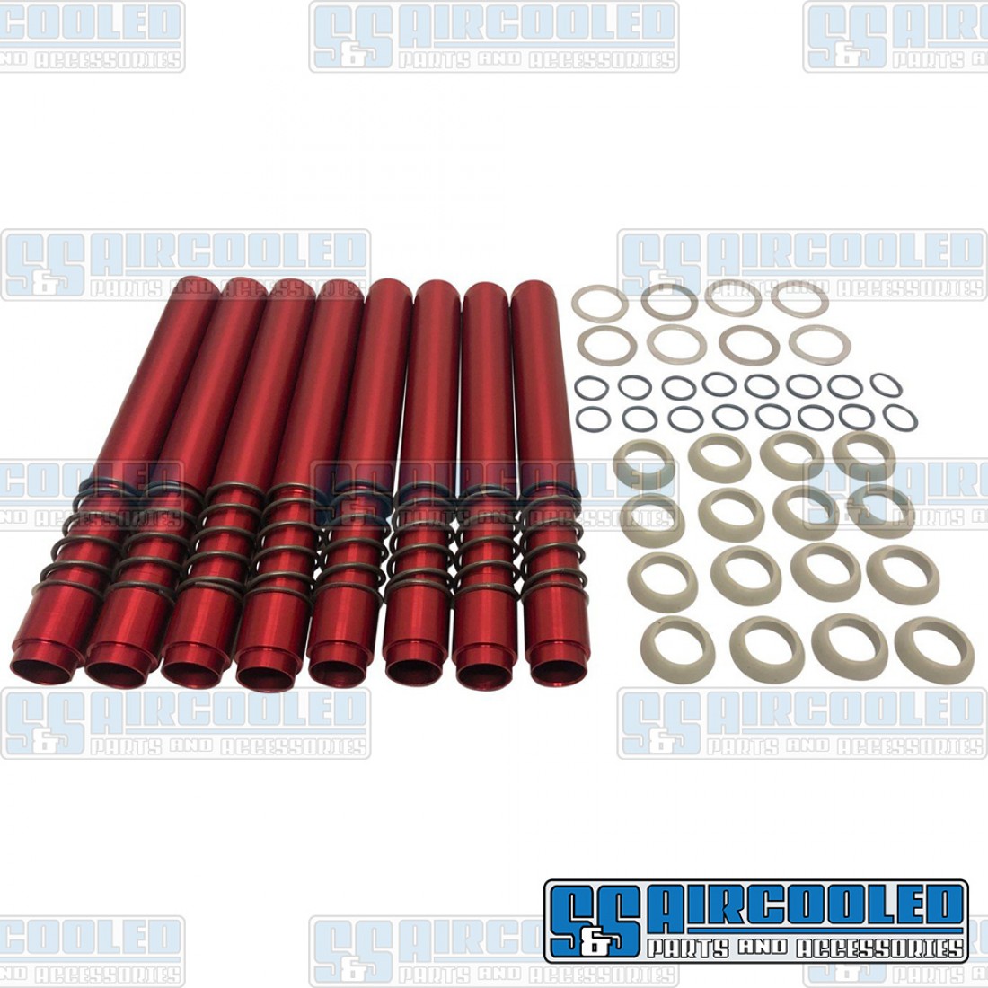 JayCee Pushrod Tubes, JCTLRD, LeakProof, Red, VW Bug, Super Beetle