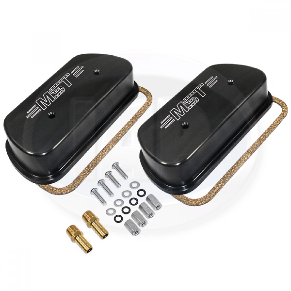 MST Billet Valve Covers, Vented, Black, VW 1600cc based engines