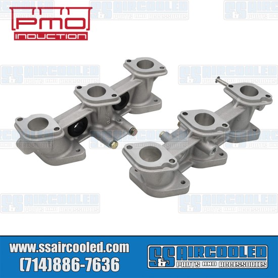 PMO Induction VW Intake Manifolds, 40mm x 32mm, 82mm Tall, Carbureted or MFI Injection, 2.0-2.4L Engine, PMO-901-0