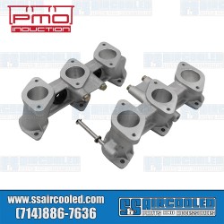 Intake Manifolds, 46mm x 39mm, 100mm Tall, Carbureted or MFI Injection, Rennsport "R" Finish, 2.0-2.4L Engine Intake Manifolds, 46mm x 39mm, 100mm Tall, Carbureted or MFI Injection, Rennsport "R" Finish, 2.0-2.4L Engine
