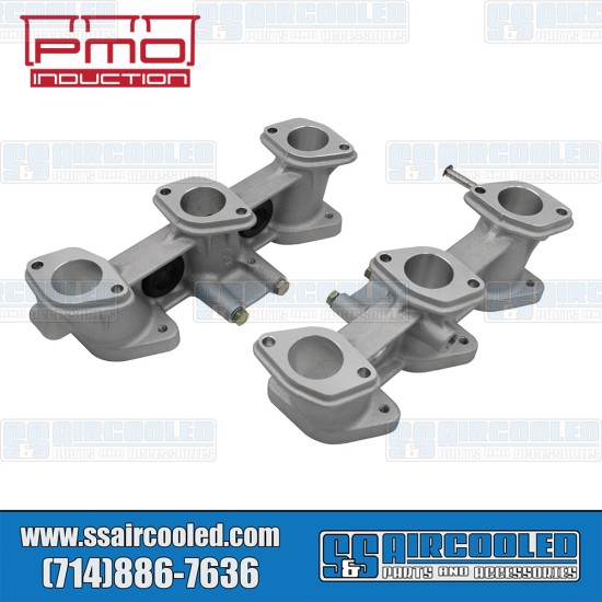 PMO Induction VW Intake Manifolds, 40mm x 36mm, 82mm Tall, Carbureted or MFI Injection, 2.0-2.4L Engine, PMO-902-0