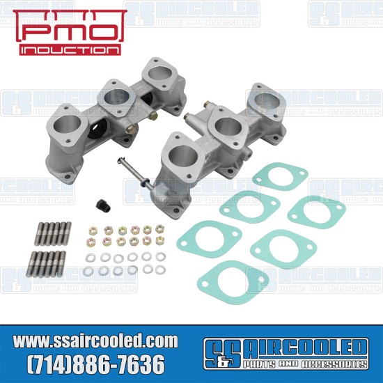 PMO Induction VW Intake Manifolds, 40mm x 36mm, 82mm Tall, Carbureted or MFI Injection, 2.0-2.4L Engine, PMO-902-0