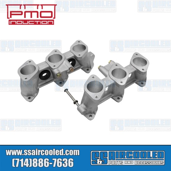 PMO Induction VW Intake Manifolds, 46mm x 39mm, 100mm Tall, Carbureted or MFI Injection, 2.7-3.0L Engine, PMO-904-0