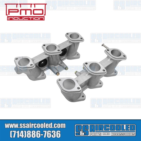 PMO Induction VW Intake Manifolds, 46mm x 39mm, 100mm Tall, Carbureted or MFI Injection, 2.7-3.0L Engine, PMO-904-0