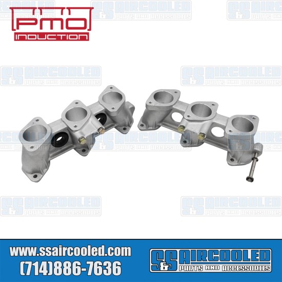 PMO Induction VW Intake Manifolds, 46mm x 39mm, 100mm Tall, Carbureted or MFI Injection, 2.7-3.0L Engine, PMO-904-0