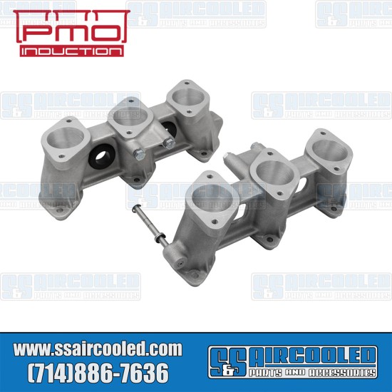 PMO Induction VW Intake Manifolds, 46mm x 42mm, 100mm Tall, Carbureted or MFI Injection, 2.7-3.0L Ported Race Engine, PMO-905-0