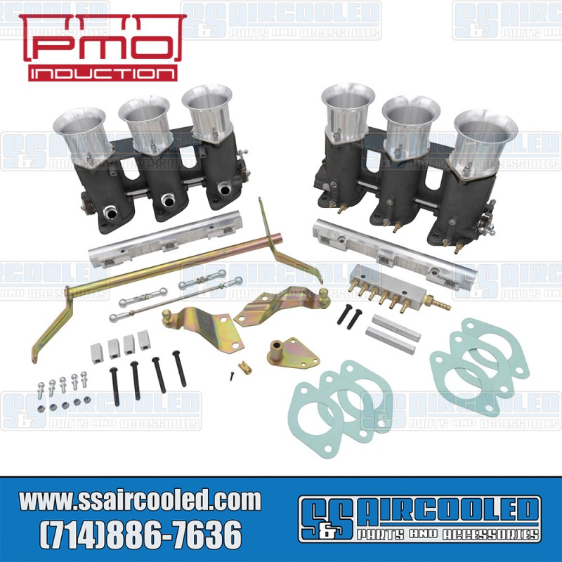 PMO Induction Porsche Throttle Body Kit, 50mm with Velocity Stacks, Rennsport "R" Finish, PMO-945-0 PMO Induction Porsche Throttle Body Kit, 50mm with Velocity Stacks, Rennsport "R" Finish, PMO-945-0