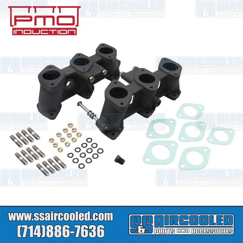 Intake Manifolds, 40mm x 37mm, 100mm Tall, Carbureted or MFI Injection, Rennsport Finish, 2.2-2.7L Engine