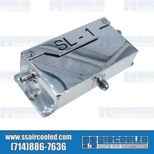 Oil Breather Box, 8AN Fittings, Aluminum, Polished, VW Bug, Super
