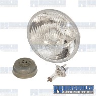 Headlight, H4, 12 Volt 55/60W, Convex Lens, 7in. Diameter