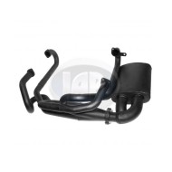 Hide-A-Way Exhaust System, 1-1/2in. Header w/Muffler, Black Hide-A-Way Exhaust System, 1-1/2in. Header w/Muffler, Black