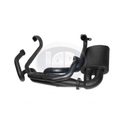 Hide-A-Way Exhaust System, 1-1/2in. Header w/Muffler, Black