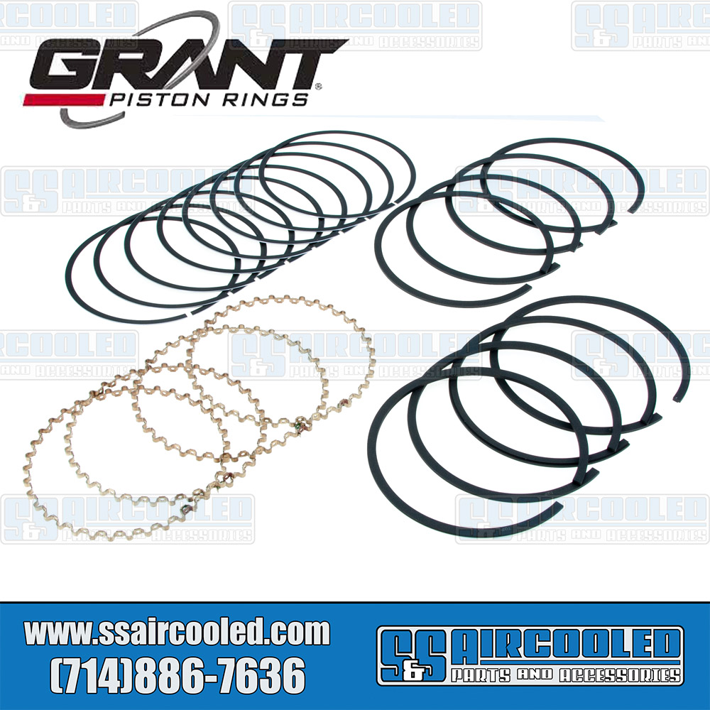 Grant Piston Ring Set, C1991, 90.5mm (1.5mm x 2mm x 4mm), Chrome Top ...