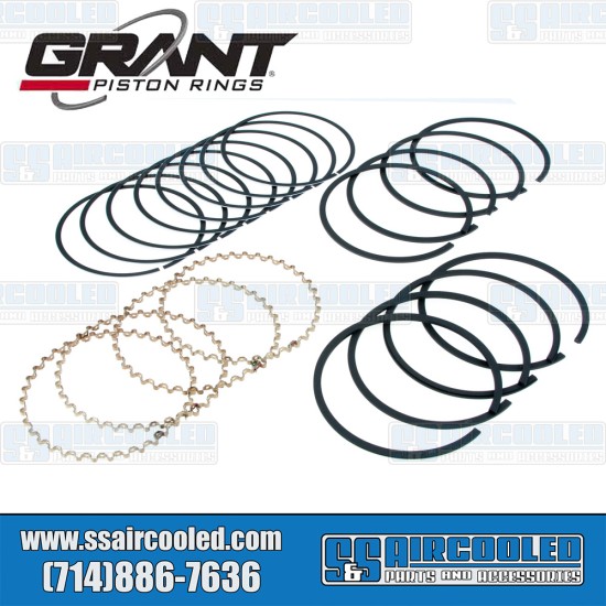 Grant Piston Rings VW Piston Ring Set, 83mm (2mm x 2mm x 4mm), Chrome Top Ring, C1269